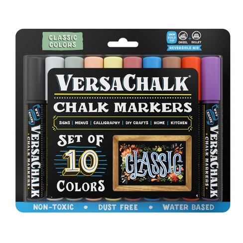 Versachalk 10ct Liquid Chalk Markers Classic Colors 5mm Tip : Target