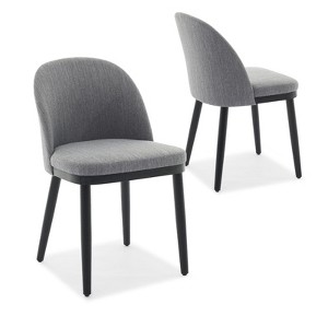 Upholstered Dining Chairs Set of 2, Modern Kitchen Chairs with Back and Deep Seat, Fabric Dining Room Chairs with Wood Legs for Kitchen - 1 of 4