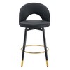 PAGED Modern Swivel PU Leather Bar Stools (Set of 2), Counter Height Stools with Backs & Black Metal Legs for Pub/Dining Room/Office - 2 of 4