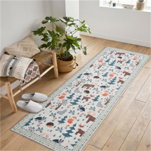 Fulvari Washable Area Rug Large Cream Colorful Boho Rugs Vintage Bedroom Rug Ultra-Thin Traditional Floral Carpet - 1 of 4