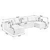 131"Modular Sectional Couch,U-Shaped Sofa,Chaise Lounge Sofa,Corduroy Striped Fabric,Upholstered 4 Seater Couch For Living Room,Bedroom-Cuddlewood - 4 of 4