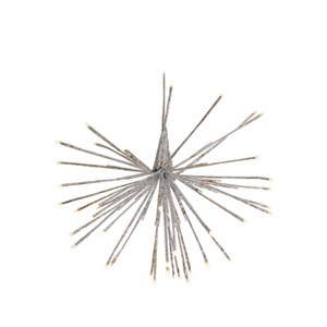 Season's Designs 9" White LED Burst Ball Christmas Decoration Indoor Wall Hanging 64 White LEDs with 8 Light Modes Requires AAA Batteries (Not - 1 of 1