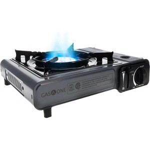 GasOne Portable Butane Camping Stove with Case: Automatic Ignition, Precise Heat Control - Camping & Tailgating and Outdoor Cooking - 1 of 4