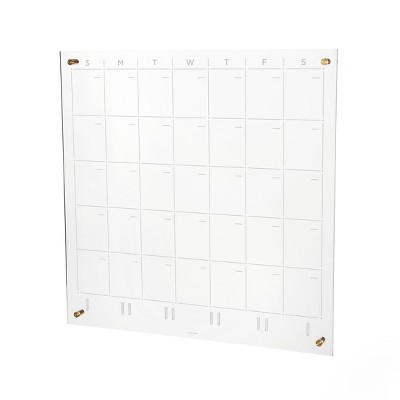 russell+hazel Acrylic Monthly Calendar with Pen Holder Clear