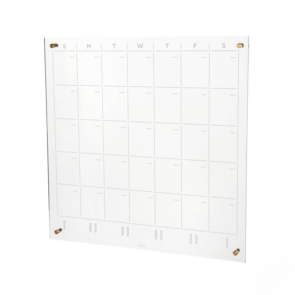 RUSSELL + HAZEL Acrylic Monthly Wall Calendar: Large Clear Dry Erase Board for Wall, 24"x24" Desk Organizer