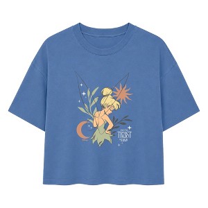 Women's Tinker Bell Sun And Moon Boxy T-Shirt - Denim Blue - Medium ...