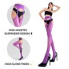 LECHERY Women's Lustrous Silky Shiny Sheer Suspender High-Waisted No Waistband Nylons Pantyhose Tights Stockings (1 Pair) - 2 of 4
