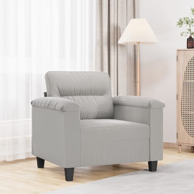 vidaXL Sofa Chair Light Gray 23.6 in. Microfiber Fabric