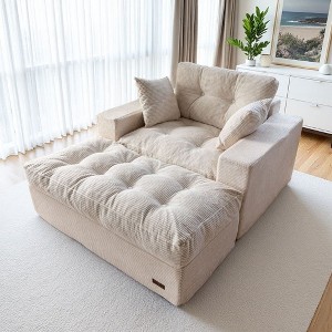 MAXYOYO Oversized Chaise Lounge Sofa with 3 Pillows, Tufted Boneless Sofa Couch for Living Room, No Assembly - 1 of 4