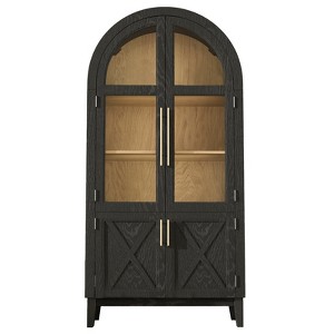 Infurnic Decorative Storage Cabinets,Tall Arched Cabinet with Adjustable Shelves, Modern Bookcase for Living Room Dining Room, Black, 36"*17.5"*74.3" - 1 of 4