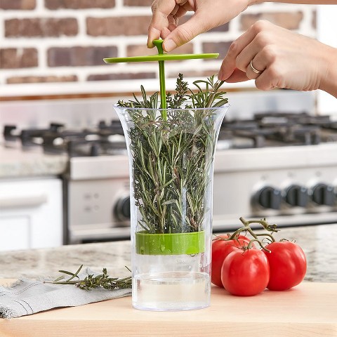 The Lakeside Collection Easy-Pull Kitchen Herb Saver Storage for Refrigerator -