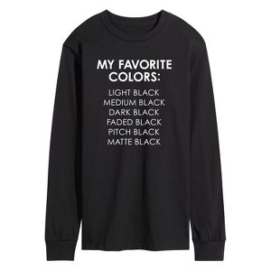 Men's - Instant Message - My Favorite Colors Black Long Sleeve Graphic T-Shirt - 1 of 4
