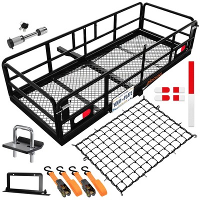 Mockins 60"x24"x14" High Rail Cargo Carrier Rack with 50"x36" Black Cargo Net