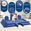 Kids Couch for Building Fort Toy,22pcs DIY Toddler Sofa,Velvet Toddler Futon Sofa Bed for Playroom, Bedroom,Grey - 3 of 4