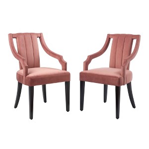 Modway Virtue Performance Velvet Dining Chairs - Set of 2 - 1 of 4