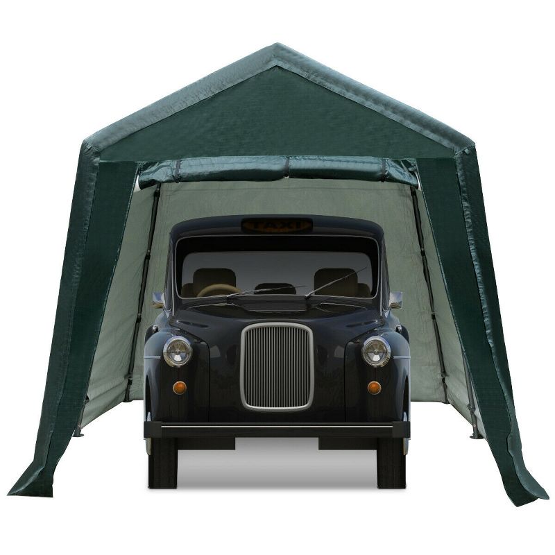 Costway 8'x14' Patio Tent Carport Storage Shelter Shed Car Canopy Heavy Duty Green, 2 of 11