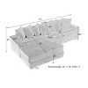 Modern Minimalist L-Shaped Sectional Sofa,Corduroy Fabric Upholstered Armrests Sofa,3 Seat Living Room Furniture with Solid Wood Frame-Koiai - 2 of 4