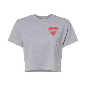 Women's - Star Wars - Valentine Heart Logo Cropped Graphic T-Shirt - 1 of 4