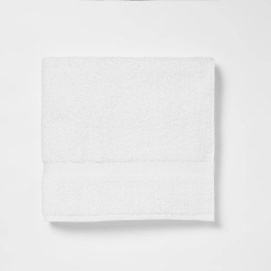 Bath Towel White - Room Essentials™: Lightweight Cotton-Polyester Blend, Terry Construction, OEKO-TEX Certified
