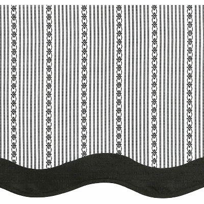 Black and White Polyester Tier Curtain and Valance Set