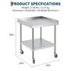 Coucheta Stainless Steel Grill Stand Table with Wheels, NSF Certified, 400 Lbs Capacity, Adjustable Legs & 3-Sided Backsplash, Equipment Stand - 2 of 4