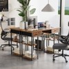 CAVINAS Computer Desk for Small Home Office,Sturdy PC Table with Shelves,Side Bag&Hooks,2-Drawer Writing Desk with Metal Frame,Home Workstation - 2 of 4