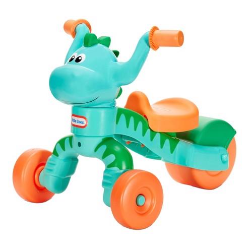 smiling dinosaur ride on tricyle toy