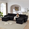 AENKYO Corduroy L-Shaped Sectional Sofa with 2 Ottomans - Modular 3-Seater Cloud Couch for Modern Living Room & Apartment - 4 of 4