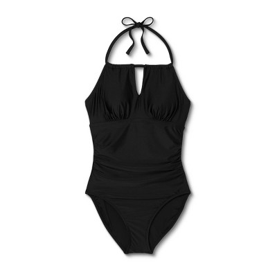 Women's Post Mastectomy High Neck High Coverage One Piece Swimsuit - Kona Sol™ Black