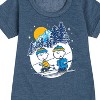 - Peanuts - Charlie Brown And Linus Skiing Graphic Short Sleeve Fleece Dress - 2 of 4