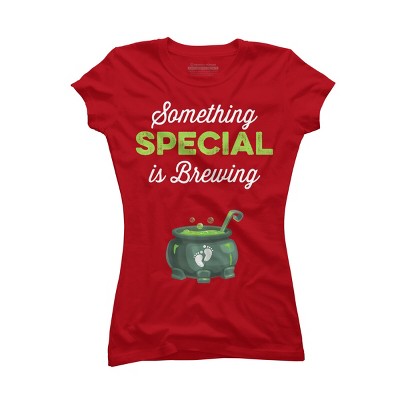 Junior's Design By Humans Halloween Pregnancy Shirt Mom To Be Something Is Brewing By VitMon T-Shirt
