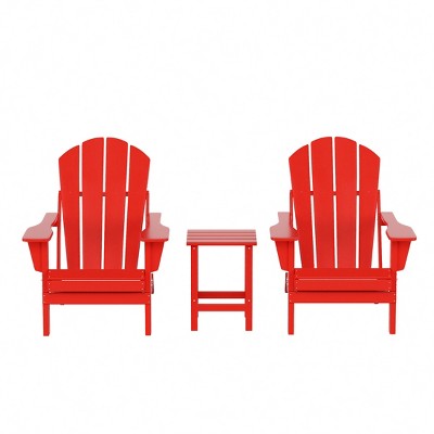 WestinTrends Malibu HDPE Outdoor Patio Folding Poly Adirondack Conversation Set (3-Piece)