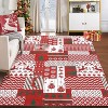 Christmas Area Rug, Non-Slip Washable Holiday Patchwork Carpet, Soft Low-Pile Boho Floor Cover for Living Room, Bedroom, Classroom Decor - 2 of 4