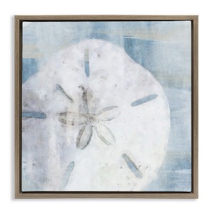 Stupell Industries Pastel Blue Sand Dollar Seashell Floating Frame Canvas Art - 1 of 4
