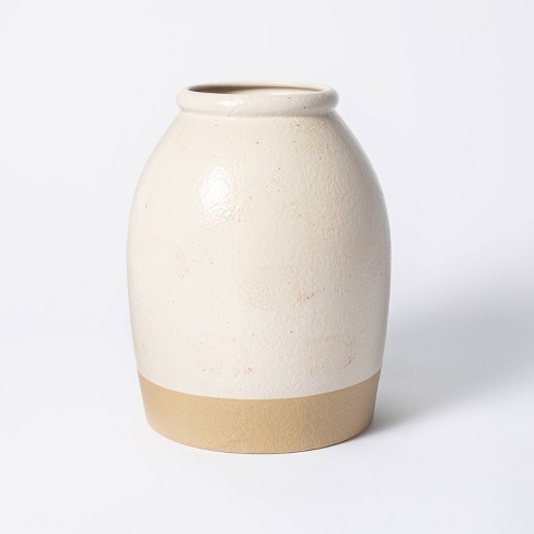 11" x 8" Crock Stoneware Vase Beige - Threshold™ designed with Studio McGee - image 1 of 4