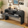 KIGFTSOD Retro Curved Console Table with 2 Large Drawers, Narrow Entryway & Sofa Table for Living Room, Hallway & Entrance - 2 of 4