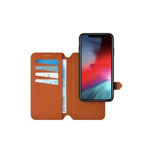 Ercko 2-in-1 Leather Wallet & Detachable Case for iPhone X/Xs - Brown - 1 of 3