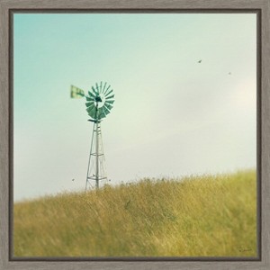 Amanti Art Farm Morning IV Square (Windmill) by Sue Schlabach Canvas Wall Art Print Framed 16-in. x 16-in. - 1 of 4