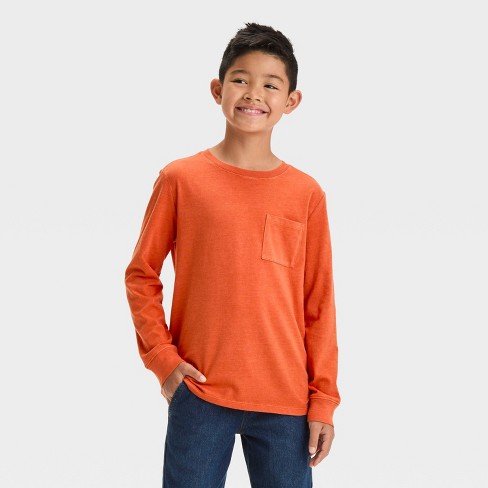 Orange long sleeve t shirt hotsell