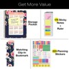 HARDCOVER 2026 Planner, 8.5"x11": 14 Months (Nov 2025-Dec 2026), Daily/Weekly/Monthly,  Bookmark, Pocket Folder w Sticky Notes (Small Navy Floral) - 2 of 4