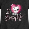 Girls' - Peanuts - I Heart Snoopy Fitted Short Sleeve Graphic T-Shirt - 2 of 4