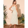 INSPIRE CHIC Women's Summer Linen Tie Waist Spaghetti Strap Cami Beach Maxi Sundress - 4 of 4
