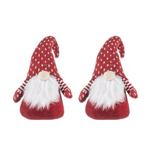 Whisen 5.7x3x13.8"H Fabric Christmas Gnome Table Sitter, 2 Pack - White & Red - 1 of 4