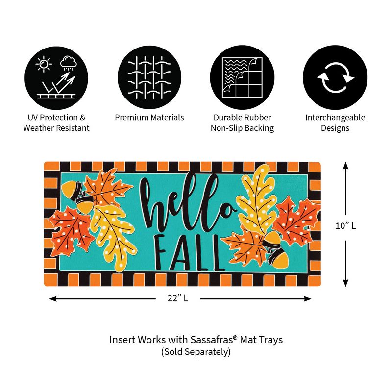 Evergreen Hello Fall Leaves Sassafras Indoor Outdoor Switch Doormat 1'10"x10" Multicolored, 4 of 7