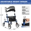 Walker for Seniors, Rollator Walker with Seat, Lightweight Aluminum Walkers with Backrest, Outdoor Rolling Walker Foldable for Seniors - 3 of 4