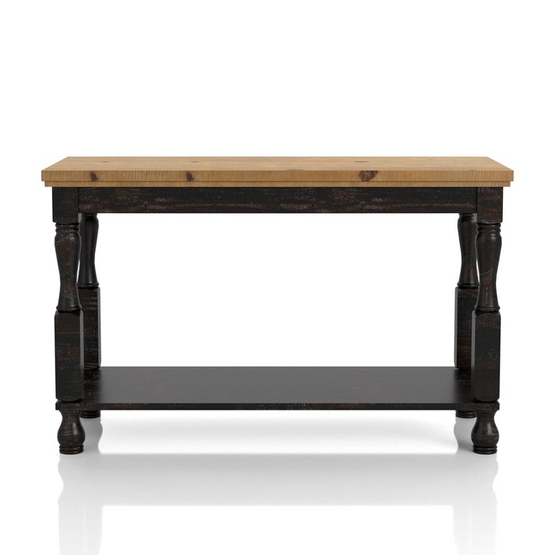 Philoree Wooden Traditional Sofa Table Antique Black and Oak - HOMES: Inside + Out, 6 of 9