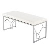 TiramisuBest Contemporary Bench in Silver Metal and Camel Faux Leather, 18.0"L Entryway Bench - 4 of 4