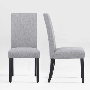 WestinTrends  Upholstered Linen Fabric Dining Chair (Set of 2) - 1 of 4