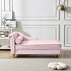 Upholstery Chaise Lounge Chair with Storage, Modern Velvet Arm Chaise Lounge, Sleeper Lounge Sofa Couch for Bedroom Office Living Room - 3 of 4