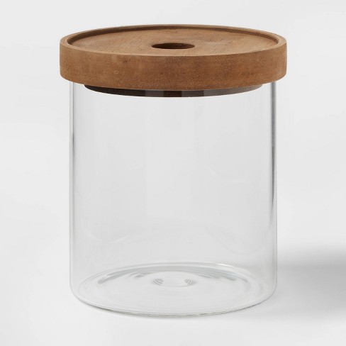 Glass Storage Canister With Wood Lid - Small - Threshold™ : Target